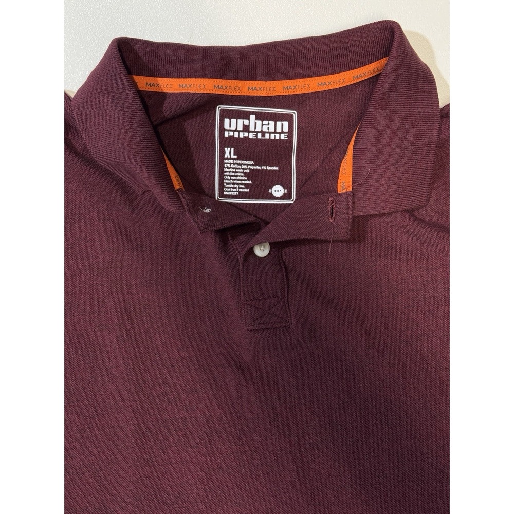 Urban Pipeline Mens Short Sleeve Red / Maroon Polo Shirt XL